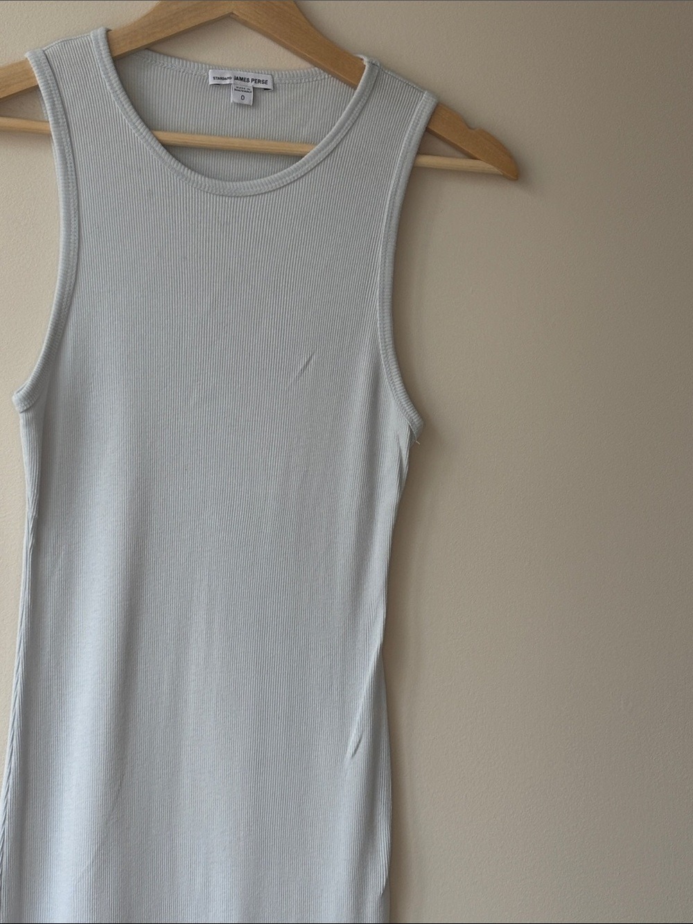 James Perse Light White Ribbed Tank Maxi Dress - Picture 4 of 6